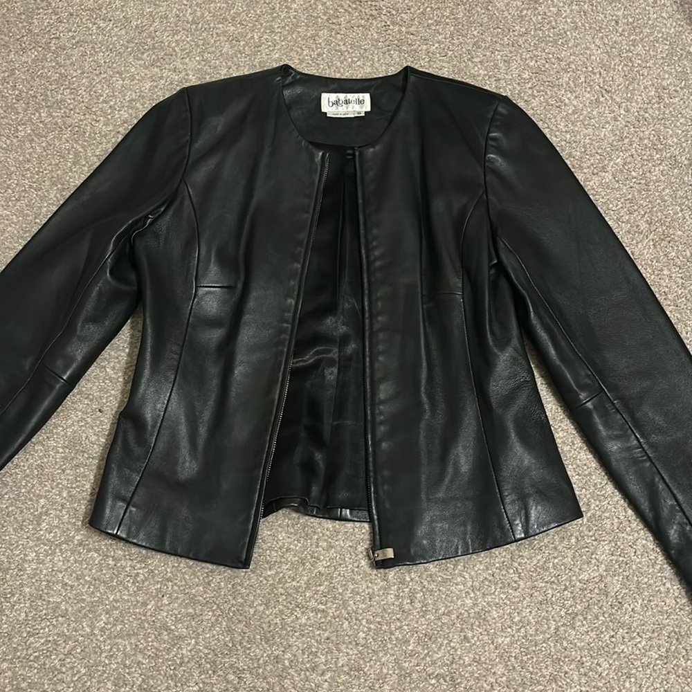 Black leather jacket